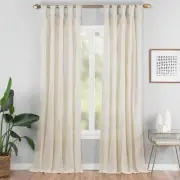 VUE Curtains - Tab Top 50"x95" Light Filtering Single Rod Pocket Panel, Natural