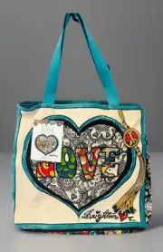 NWT Brighton Summer Of Love An Artful Tote by Tom Clancy Exclusive Artwork 70's