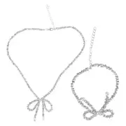 Bow Necklace and Bowknot Jewelry Set for Daily Wear Bow Tie Accessory