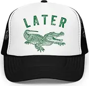 [Olive Loves Apple] Later Gator Trucker Hat for Men & Women Funny Foam Front Classic 5 Panel Mesh Snapback