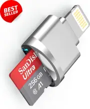 MFi Certified Micro SD Card Reader for iPhone iPad, Lightning to Micro SD/TF