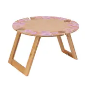 Splosh Picnic Retro Floral Bamboo Foldable Outdoor Picnic Wooden Table 40cm