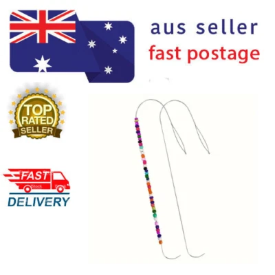 8Pcs BIG EYE CURVED BEADING NEEDLES Stainless Steel Bead Spinner Needles