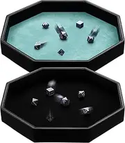 Wenqik 2 Pcs Dice Tray for Dice Case PU Leather Dice Holder Box Velvet Dice Mat for RPG Table Games Christmas Party Accessories, Without Dice