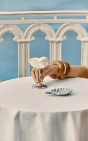 [Tres J] Silver-Plated Shell Tray