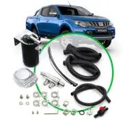 SAAS DIESEL OIL CATCH CAN WITH FULL INSTALL KIT TO SUIT MITSUBISHI TRITON MQ 2.4