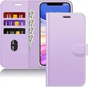JETech Wallet Case for iPhone 11 6.1-Inch, Shockproof PU Leather Magnetic Flip Cover with Card Holder and Stand Feature (Light Purple)