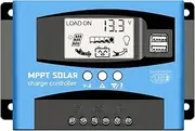30A MPPT Solar Charge Controller 12V/24V Auto Focus Tracking Solar Panel Regulator with LCD Display Dual USB Port Charge Controller Multiple Load Control Modes