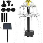 Outdoor Water Feature 2.5W Solar Fountain Pump Bird Bath Garden Pool Pond Waterfall Fountain Solar Panel Powered Water Pump Garden Decoration(Set A)