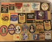Vintage Whiskey, Beer Labels 23 Very Good Condition. Christmas Ale, Cook Island.