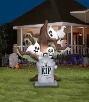 8 Ft TOMBSTONE GHOST TREE W SHORT CIRCUIT LIGHTING AIRBLOWN YARD INFLATABLE