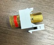 KEYSTONE WHITE SPEAKER WIRE BINDING POST INSERT with RED BAND