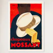 Galrie Chapeaux Mossant Vintage Advertising Poster Art Print by Olsky 1928 Décor, White Frame, A0 84 x 119cm (33 x 47inch)