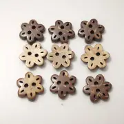 Hollowed out flower Natural coconut shell buttons 15mm 2 hole 1.8 mm DIY charm