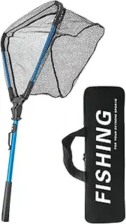 Qkbuza Fishing Net Telescoping Handle | Folding Fishing Net with Telescoping Handle Trout Net Fishing Equipment | Aluminum Alloy Kayak Fishing Net for Thanksgiving, Christmas, New Year, Valentine's