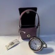 New w/tags Miniature Handbag Purse Quartz Watch By Ganz Seiko Movement Purple