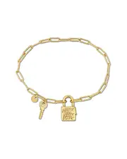 Italian Silver Lock & Key Bracelet