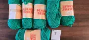 HAND OR MACHINE KNITTING YARN ALL NEW 6 BALLS COTTON MID GREEN4 PLY (5)