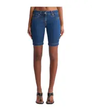 Etro Logo Patch Denim Shorts 25,26,27 light blue
