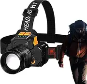 Forehead Head Lights, USB Rechargeable LED Headlamp, 3.43x3.27x1.73 Inches, Adjustable Beam Angle, Lighting Tool, Motion Sensor Flashlight for Outdoor Camping Fishing Hunting Use