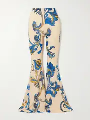 [Etro] Etro - Printed Jersey Flared Pants - Beige - IT50 IT 50 Neutrals