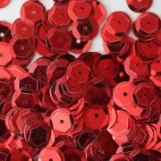8mm Cup SEQUIN FACET PAILLETTES ~ Red Metallic ~ Made in USA