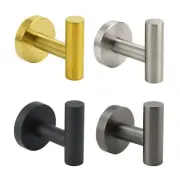 304 Stainless Steel Round Wall Robe Hook Door Single Hanger Bracket Towel Rack