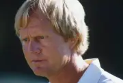 Jack Nicklaus Pauses On The Grass During A Golf Tournament1980s Golf Photo