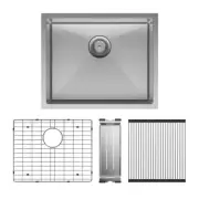 Fienza Hana Single Bowl Kitchen Sink Kit 40L Drainer Colander SS 68402-KIT