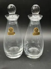 New Royal Crystal Rock RCR Oil And Vinegar Bottles Primavera Cristallo Italy