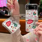 Christmas Hinged Hand Chain Case For Samsung Galaxy Z Flip6 Flip5 Flip4 3 Cover