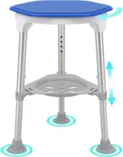 Heavy-duty swivel SHOWER STOOL, 300lb, adjustable height, (bath chair / bench)