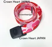 New A BATHING APE Men's ABC CAMO LONG GI BELT Pink