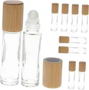 Vaguelly 10pcs Essential Oil Roller Bottles Transparent Containers with Roller Ball for Aromatherapy DIY Perfume Liquid Storage Leak Design Reusable