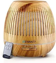 Devanti Aroma Diffuser, 400ml Air Humidifier Purifier Essential Oils Car Freshener Vaporizer Aromatherapy Diffusers Scent Booster Home Office Bedroom Humidifiers Steam, 7 Led Light Brown