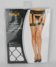 Spirit Lace Top Diamond Net Garter Tights Size S/M New