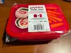 Pyrex 3.4 Cup Meal Box Meal Prep Glass Divided Storage Container Reusable Red