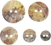 VGOL 100Pcs 5 Sizes Pearly Buttons Natural Shell Round Buttons 2-Hole Sewing Craft Seashell Buttons Include 9mm 11.5mm 15mm 18mm 20mm for DIY Sewing Crafts Clothes