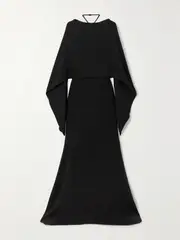 [Valentino Garavani] Valentino Garavani - Draped Open-back Silk Gown - Black - IT46 IT 46 Black