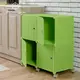 [特價]【藤立方】組合2層4格收納置物櫃(4門板+附輪)-綠色-DIY