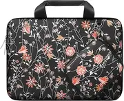 MOSISO Laptop Sleeve Compatible with MacBook Air/Pro, 13-13.3 inch Notebook, Compatible with MacBook Pro 14 inch 2021 M1 A2442, Woodland Floral Neoprene Briefcase Bag with Detachable Small Case, Black