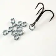 Split Rings with Trebble Hooks - 8 Trebble Hooks + 8 Split Rings