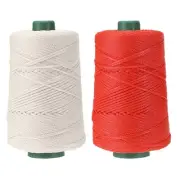 2 Pcs Polyester Macrame Cord, 3mm x 219 Yards Macrame Cords - (Beige/Red)