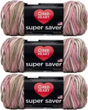Red Heart Super Saver Yarn (3-Pack) Pink Camo E300-972