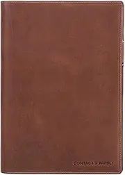 Aswalling Retro Leather Book Cover Sleeve Protector with Pen Holder Business Notepad Notebook Book Case Office School Supplies Easy to Use Brown B5