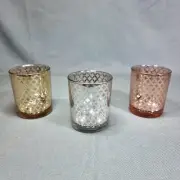Avon Autumn Romance Tea Light Holders Set of 3 Gold, Silver, and Rose