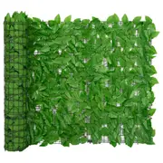 Balcony Screen with Green Leaves 500x100 cm vidaXL