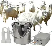 3L/5L/10L Electric Pulsating Vacuum Goat Milking Machine, Automatically Stops When Milk Full, Massage Available/Comfortable Breast Pumping, for Sheep, Goat,3L,B
