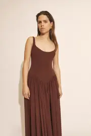 briann maxi dress in chocolate