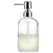 Circleware - Vintage Retro Cut Square Base Clear Glass Soap Pump 380ml
